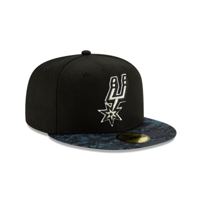 Black San Antonio Spurs Hat - New Era NBA 2019 NBA Authentics City Series 59FIFTY Fitted Caps USA6572904